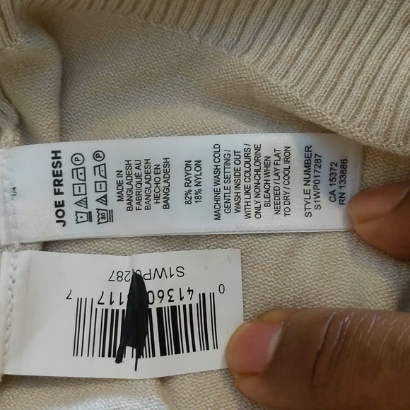 Joe Fresh| NWT Tan Long Sleeve V-Neck Sweater Rayon Blend - Picture 11 of 13